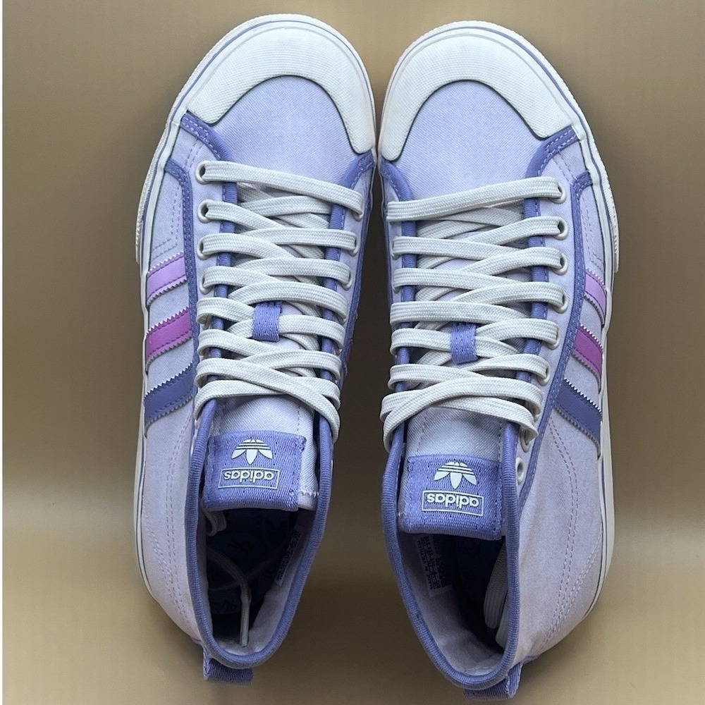 Adidas Nizza Platform Mid Originals Lilac Pink Retro Shoes - Women's Size 8.5 - Picture 6 of 8